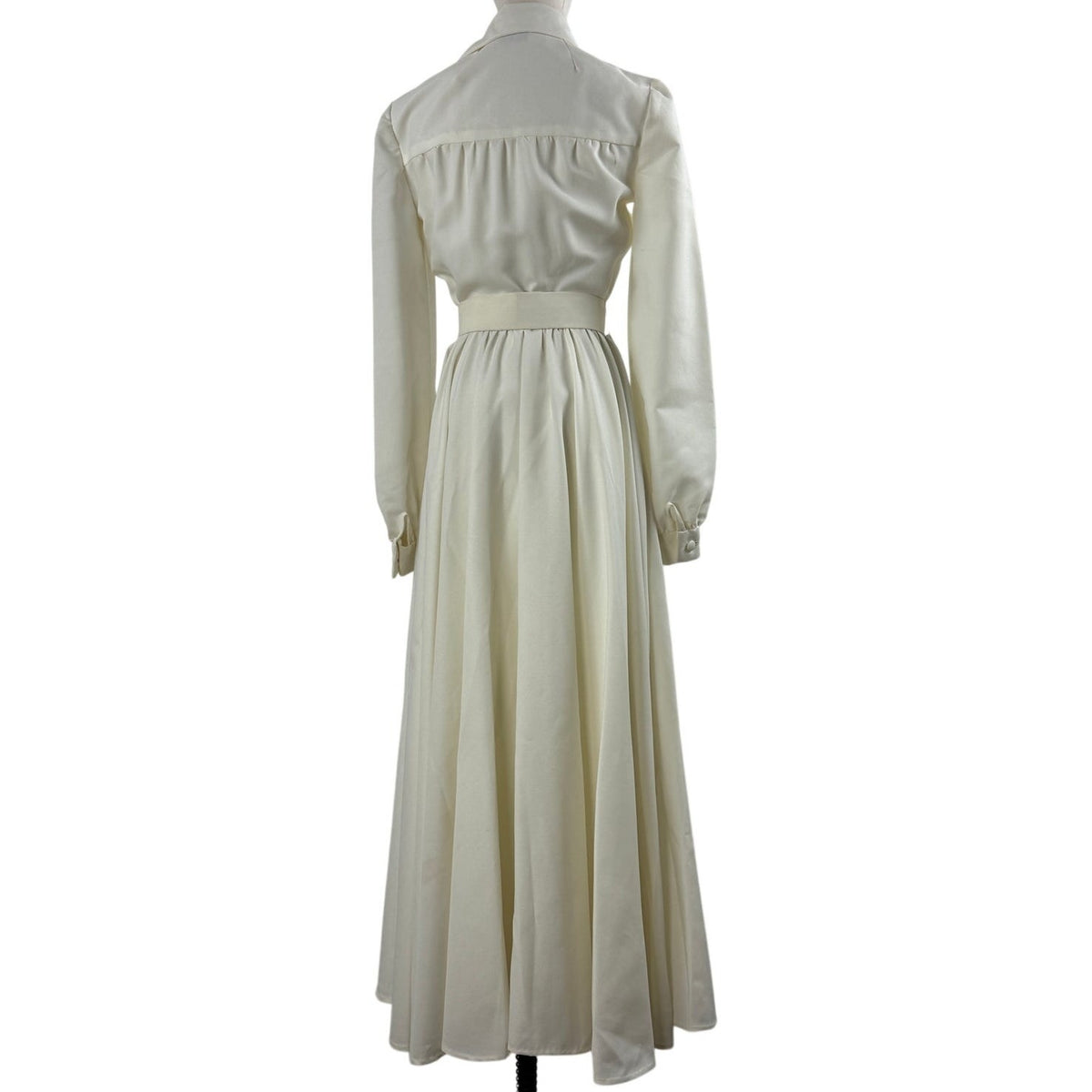 70s Vogue Americana Oscar de la Renta Pattern Cream Maxi Dress XS