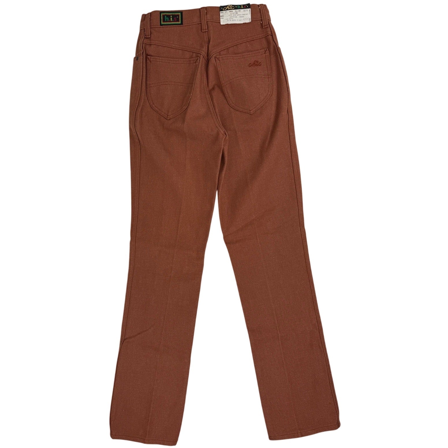 Vintage 80s Chic by H.I.S. Super Straight High Rise Brown Pants Women's 28x33
