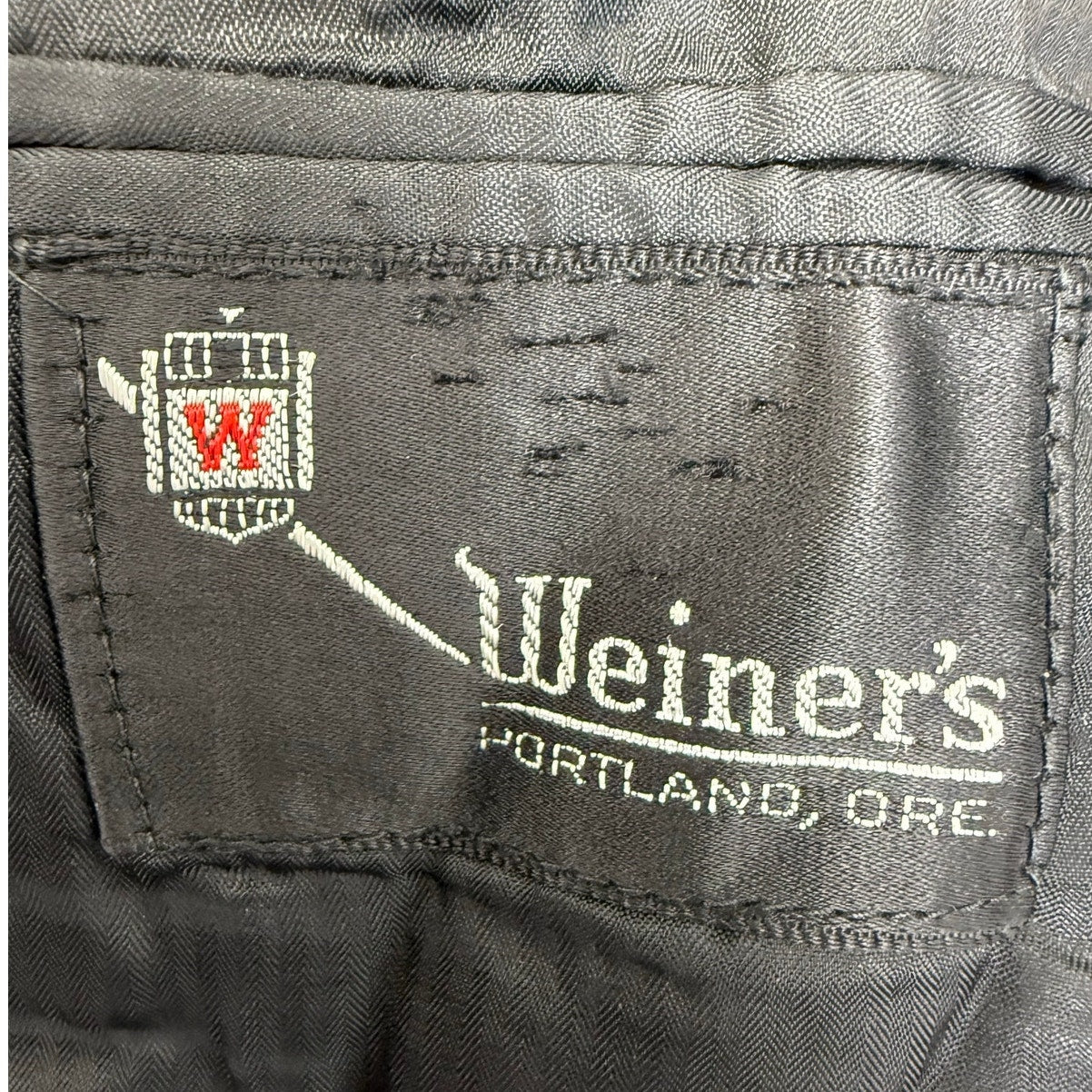 Vintage 1960s Black Charcoal Wool Suit 42R 36x29 Mad Men Mod Weiners