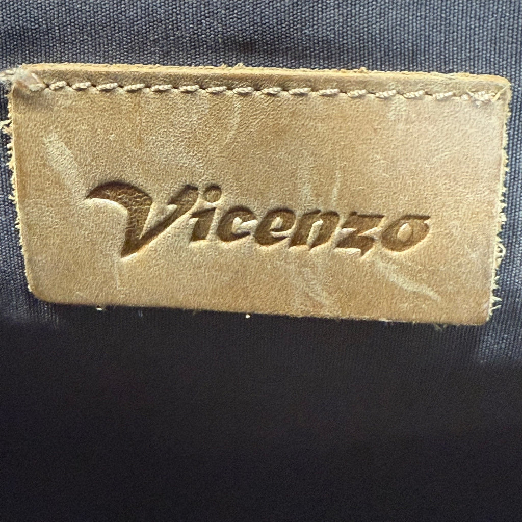 Vintage 90s Brown Camel Leather Briefcase Laptop Messenger Bag Vicenzo