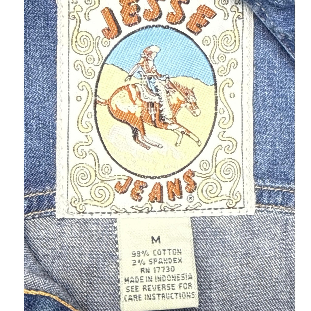 Jessie Jeans Denim Shirt Dress Button Front Tie Back Women's Medium