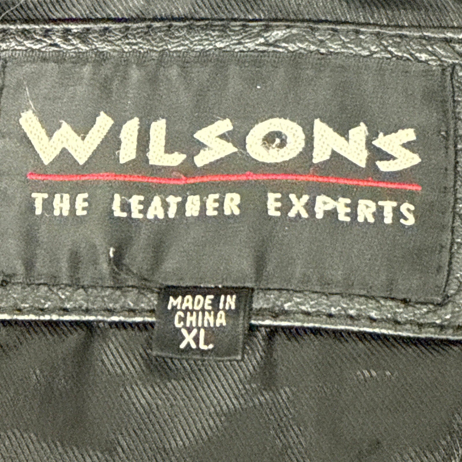 Vintage 90s Men’s XL Wilsons Black Leather Jackets Zip Front Snap Cuffs Lined