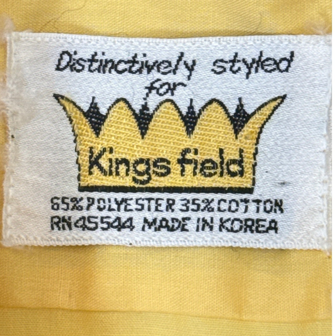 Vintage 70s Kings Road Yellow Short Sleeve Shirt Men's 15.5 44 Chest