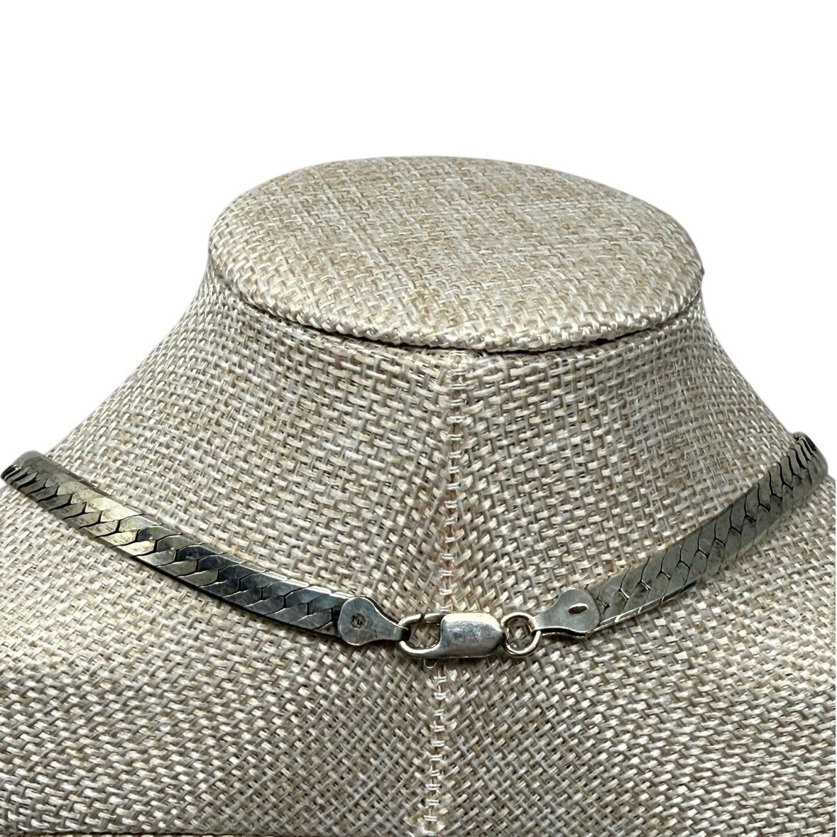 Vintage 925 Italy Sterling Silver Herringbone Chain Necklace 18" 28g 5mm