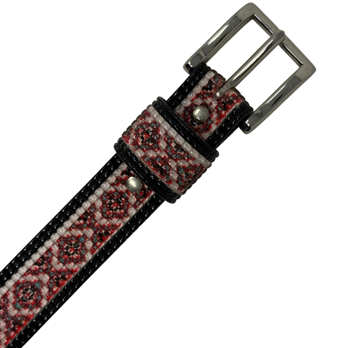 Vintage 2000s Xhilaration Pink Red Aqua Beaded Belt Women’s Small Adjustable 27–31”