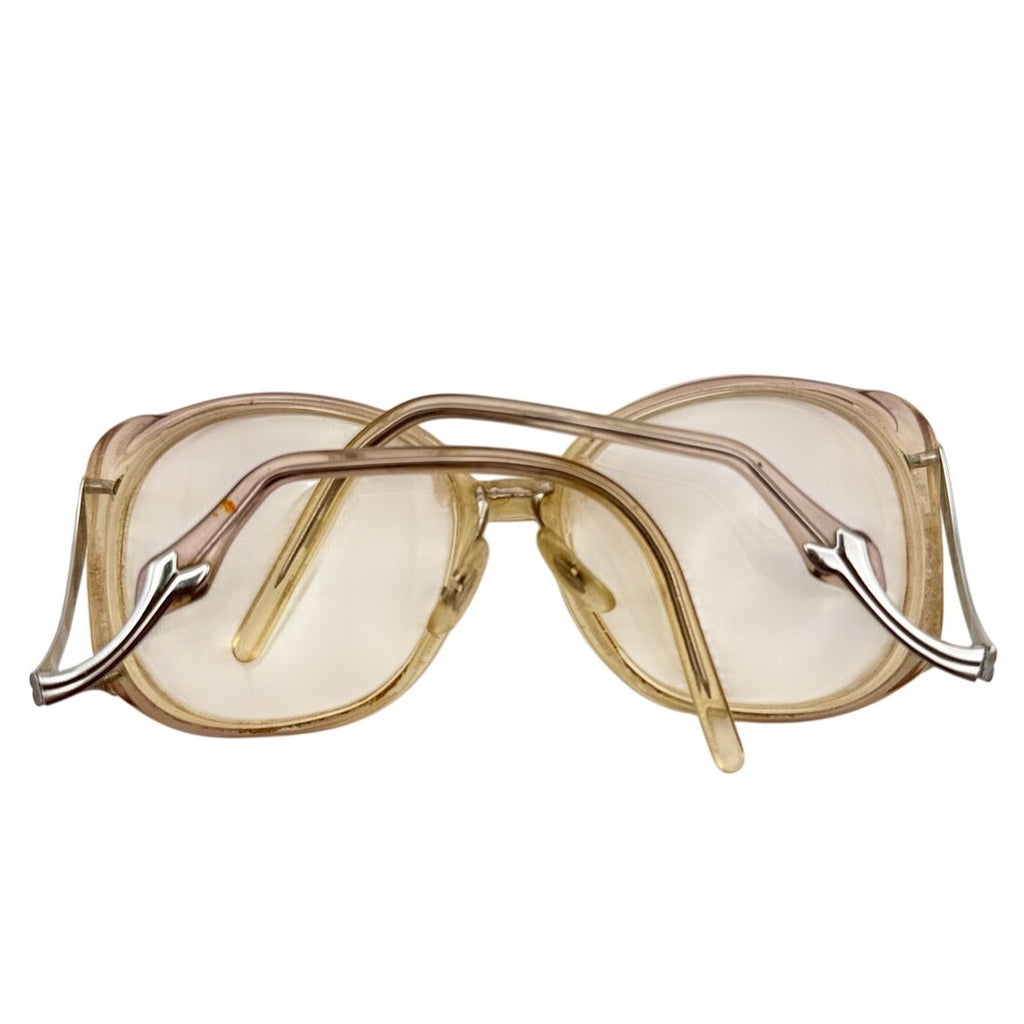 Vintage Oversized Clear Eyeglass Frames Gold Tone 54-16-140 USA