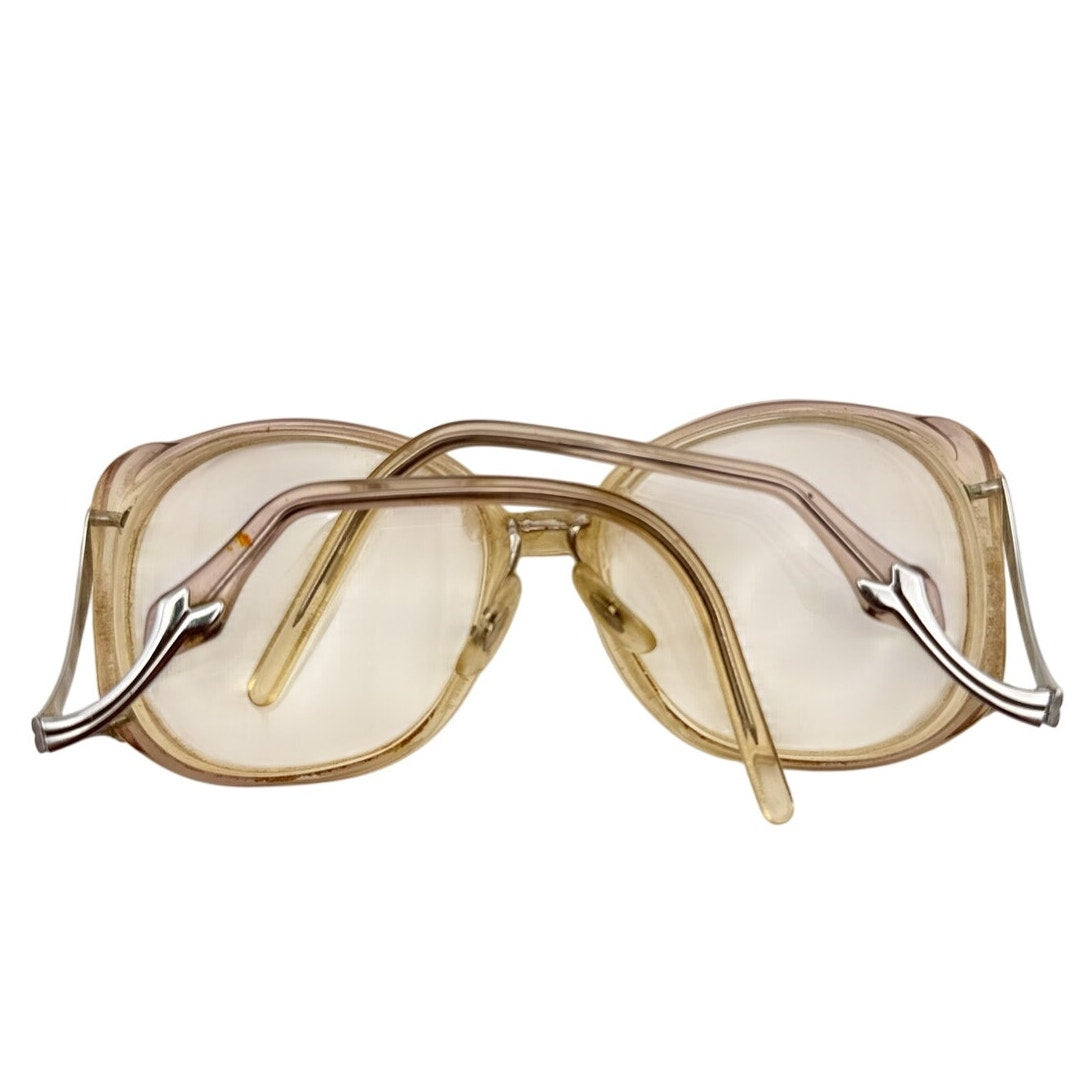 Vintage Oversized Clear Eyeglass Frames Gold Tone 54-16-140 USA