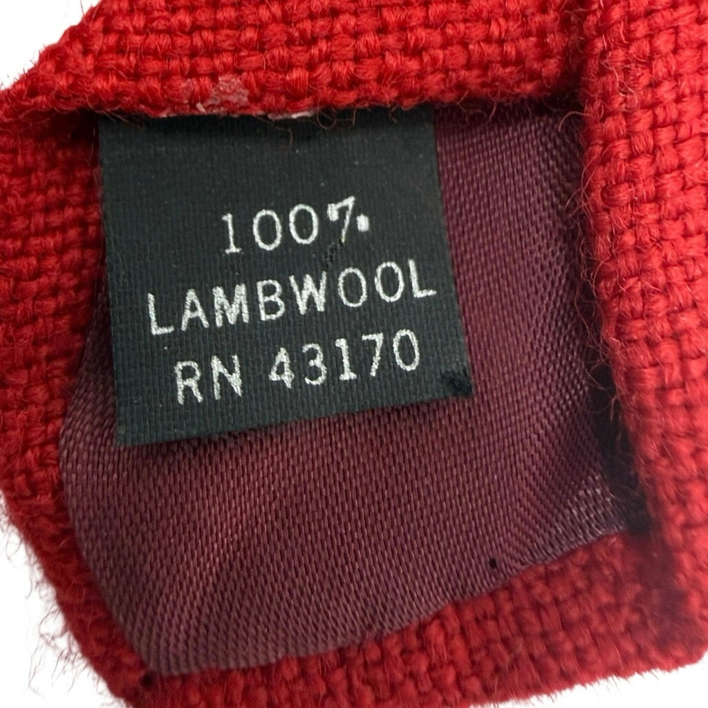 Vintage 1960s Essex Row Red Lambswool Skinny Tie 3.25" Wool Necktie