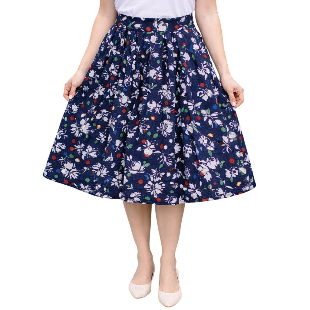 Vintage 80s Women's 6 Pendleton Miss Sophisticates Floral Polka Dot Skirt