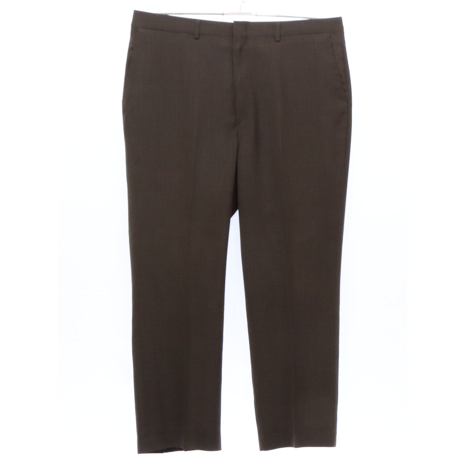 Vintage 1990s Haggar Men's Brown Wool Blend Dress Pants 38x28