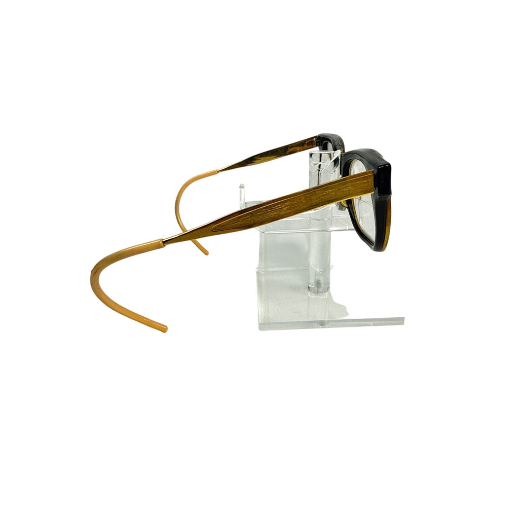 Vintage 1950s–60s Bausch & Lomb Black Gold Cable Temple Eyeglass Frames 6 1/4