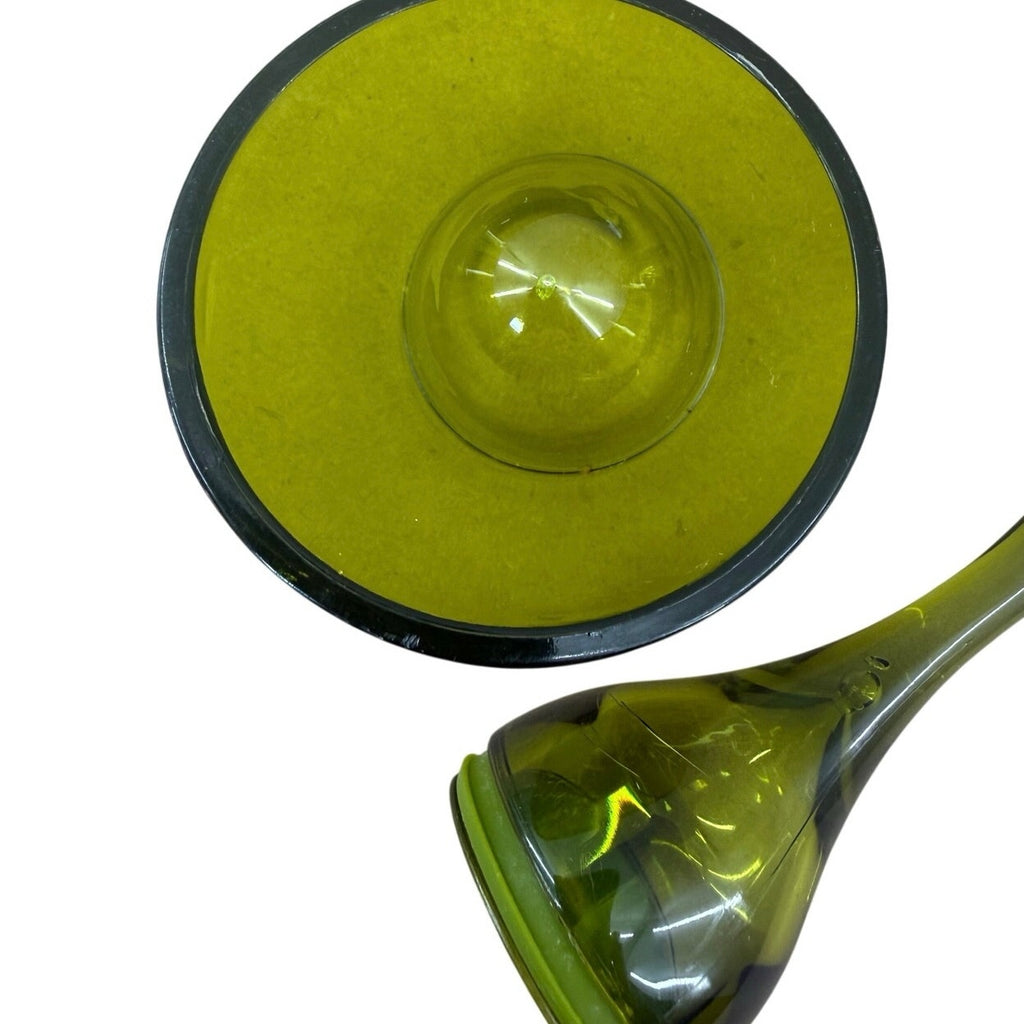Vintage 70s Avocado Green Tea Infuser Wand Lucite Stainless w Stand