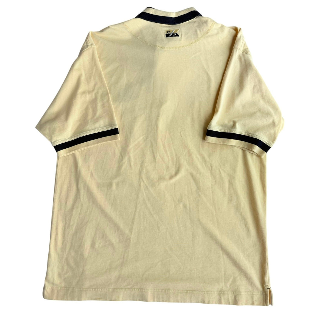 Vintage 90s WA Huskies Polo Shirt Men's XXL pale Yellow 100% Cotton Cutter Buck