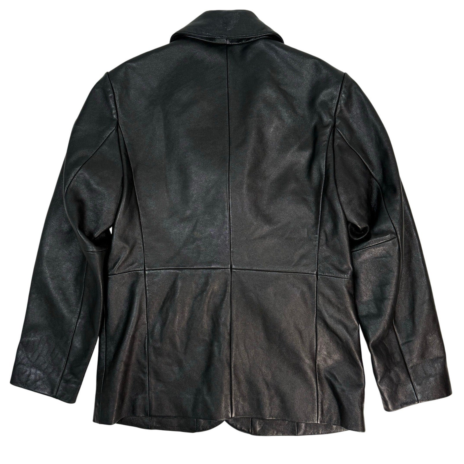 Vintage 90s Women's Medium Black Lambskin Leather Jacket Dunne & Cole