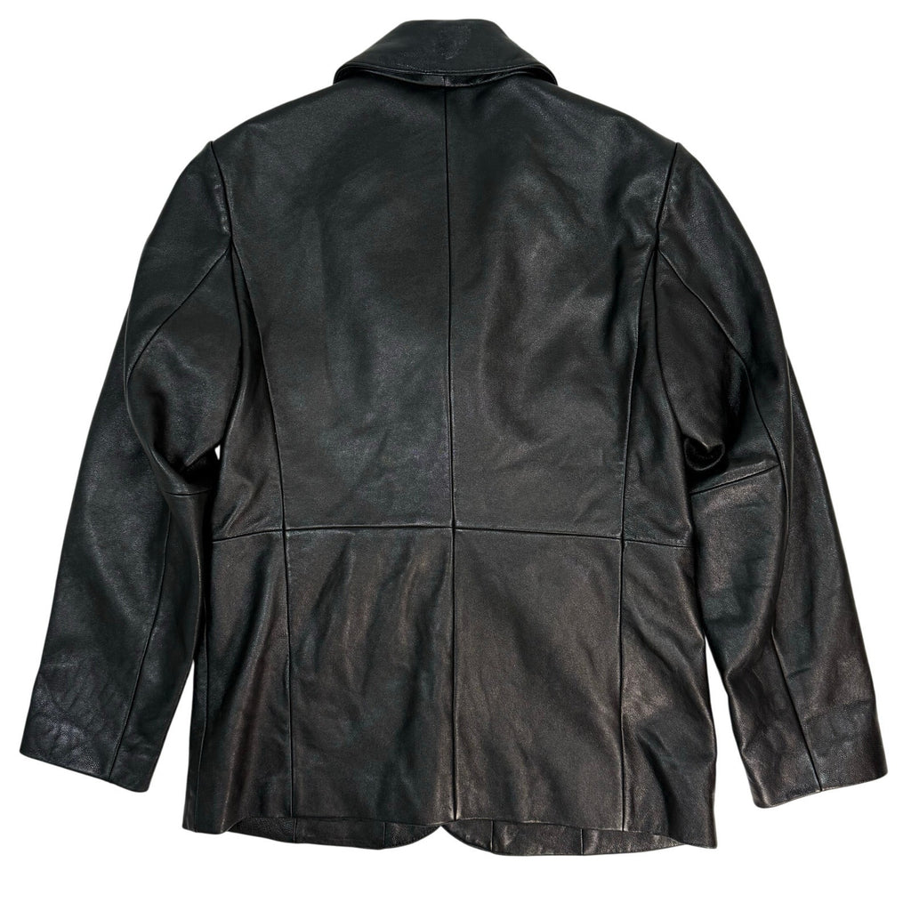 Vintage 90s Women's Medium Black Lambskin Leather Jacket Dunne & Cole
