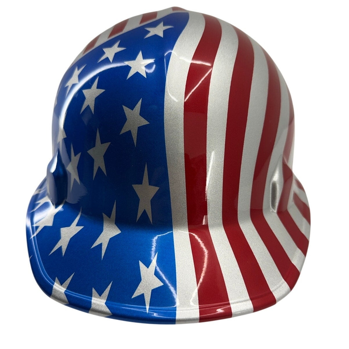 Vintage Jackson USA Flag Hard Hat Head-Hugger Adjustable Patriotic Safety Helmet