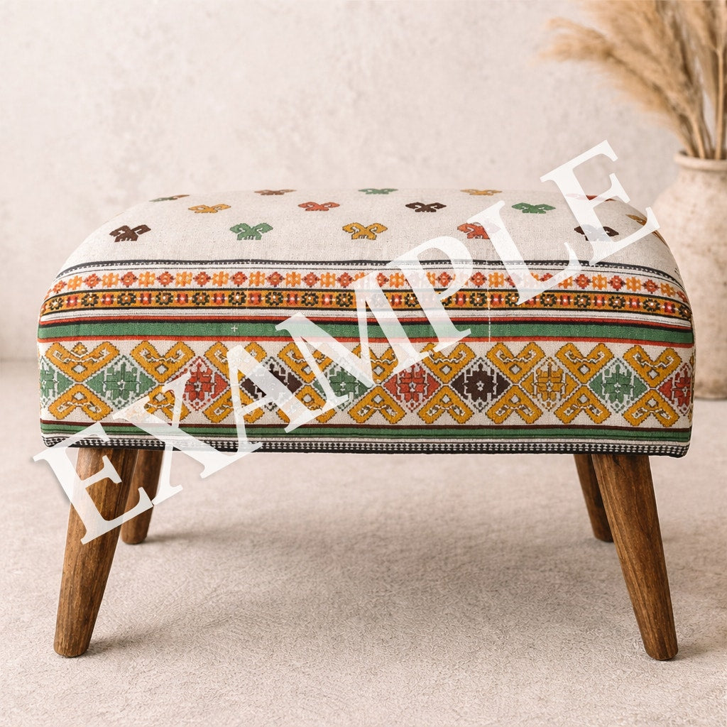 Vintage 60s Fabric Native Inspired Cotton Fabric Border Print 42x42