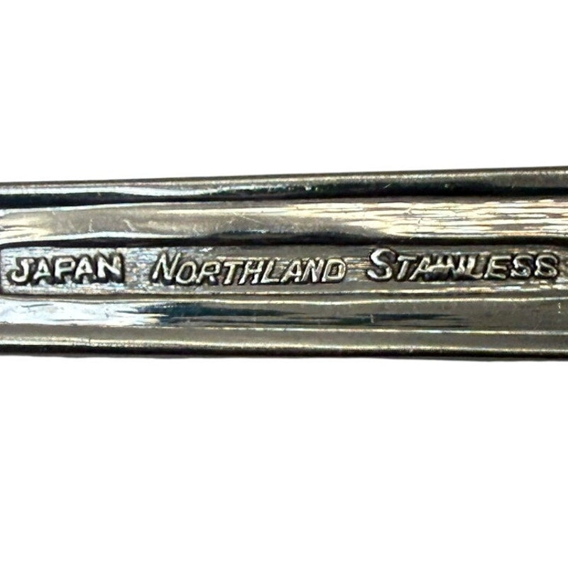 Vintage Northland Japan Stainless Appetizer Cocktail Forks Set of 8 Scroll