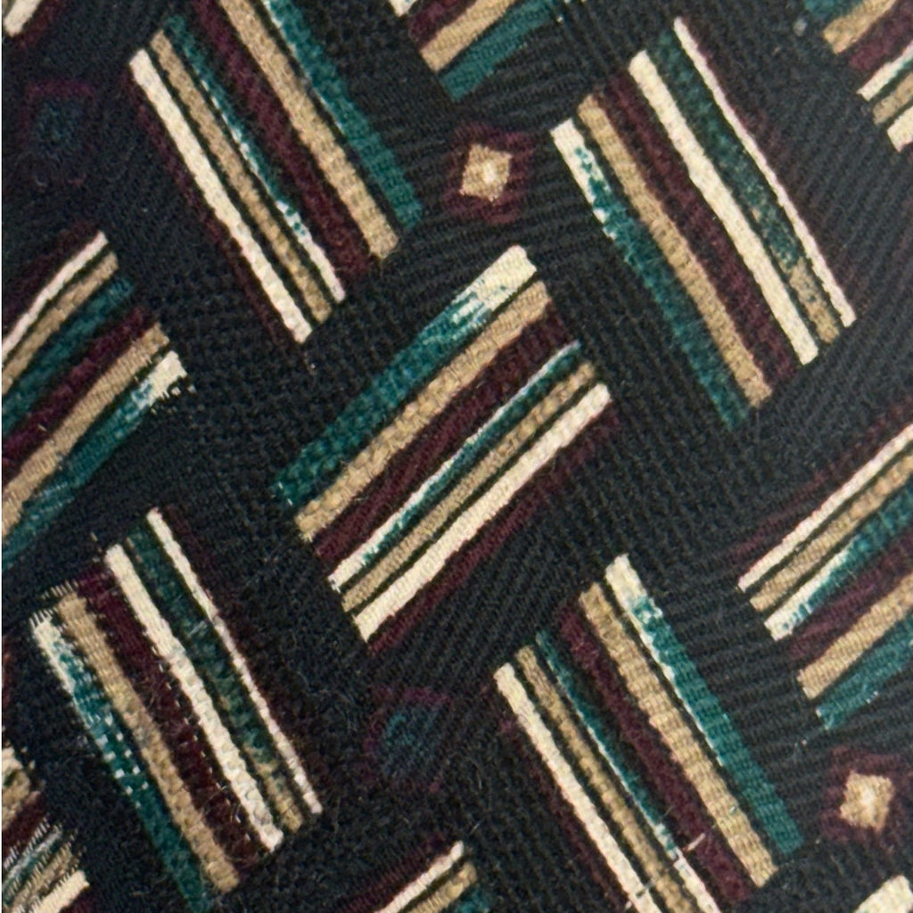 Vintage 1960s Cadet Classic Club Boys Clip-On Tie Navy Geometric 11"