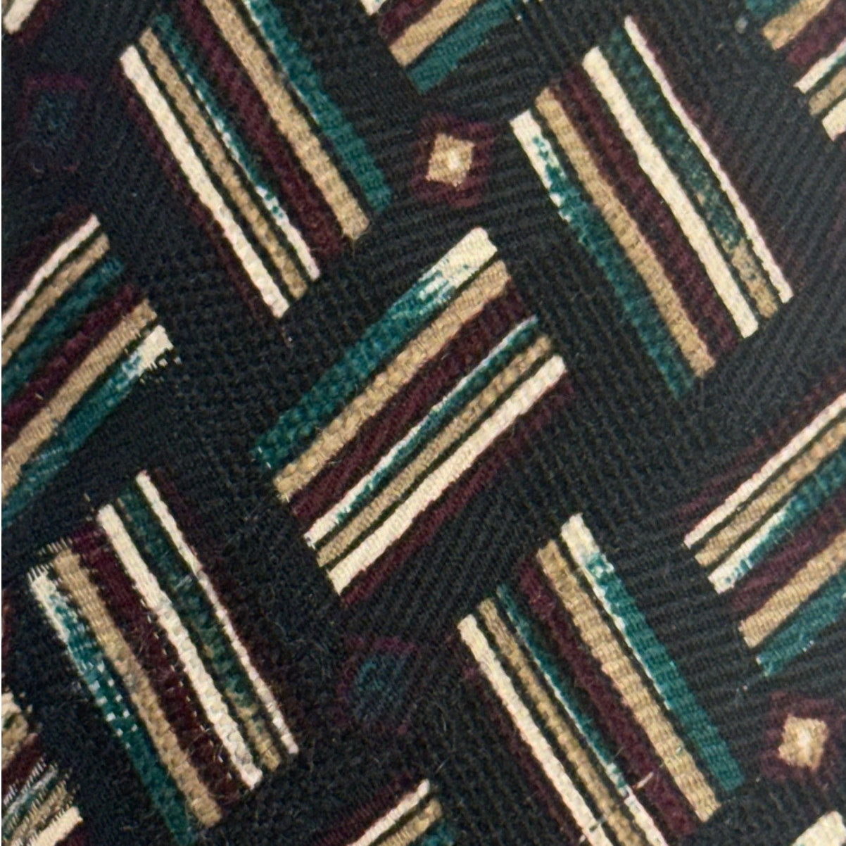 Vintage 1960s Cadet Classic Club Boys Clip-On Tie Navy Geometric 11"