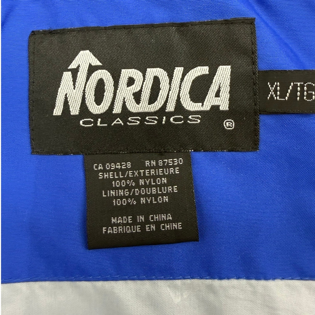 Vintage 90s Nordica Classics Blue Pullover Windbreaker Jacket Hooded Men's XL