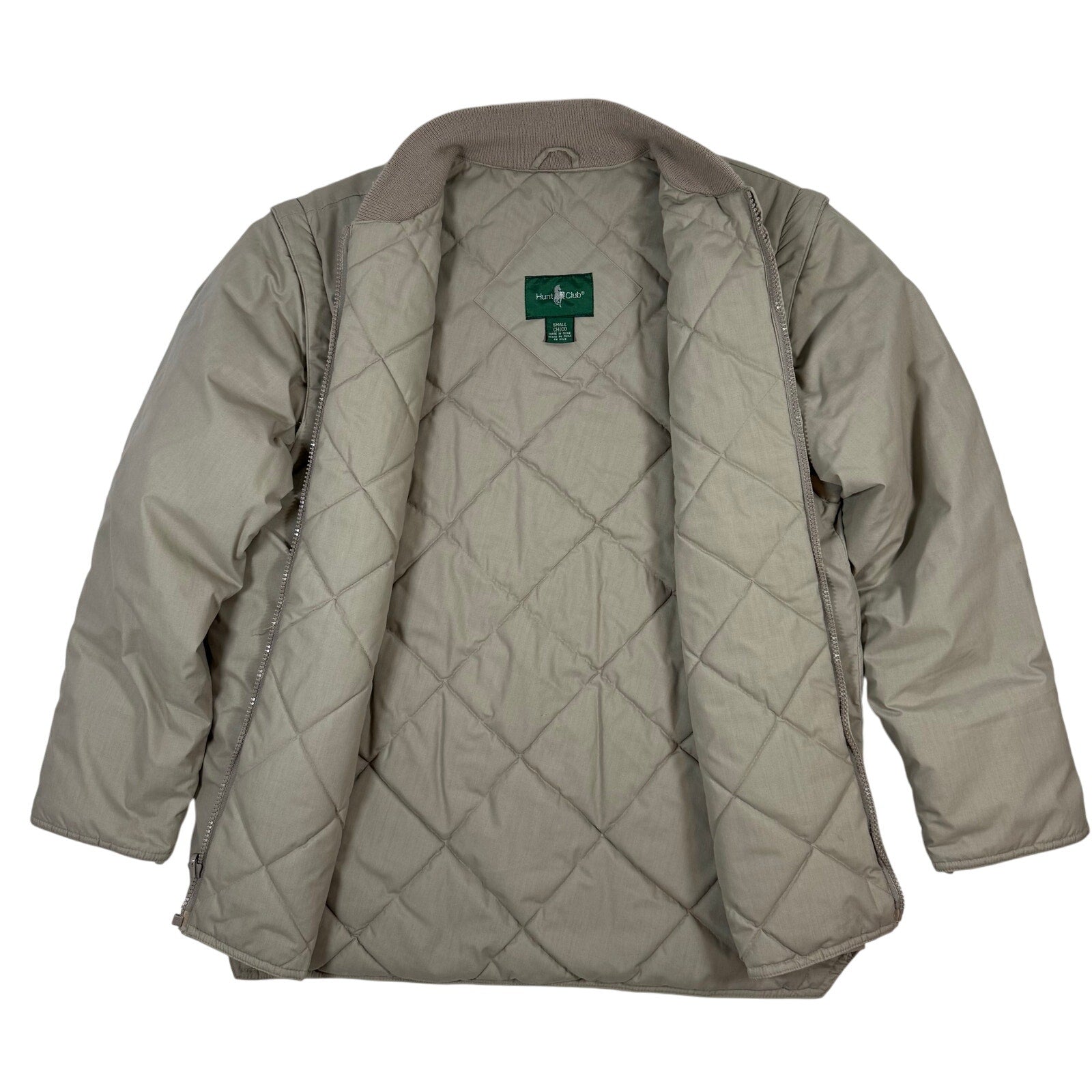 Vintage 90s Quilted Jacket Removable Sleeves Men's Small Hunt Club Classic