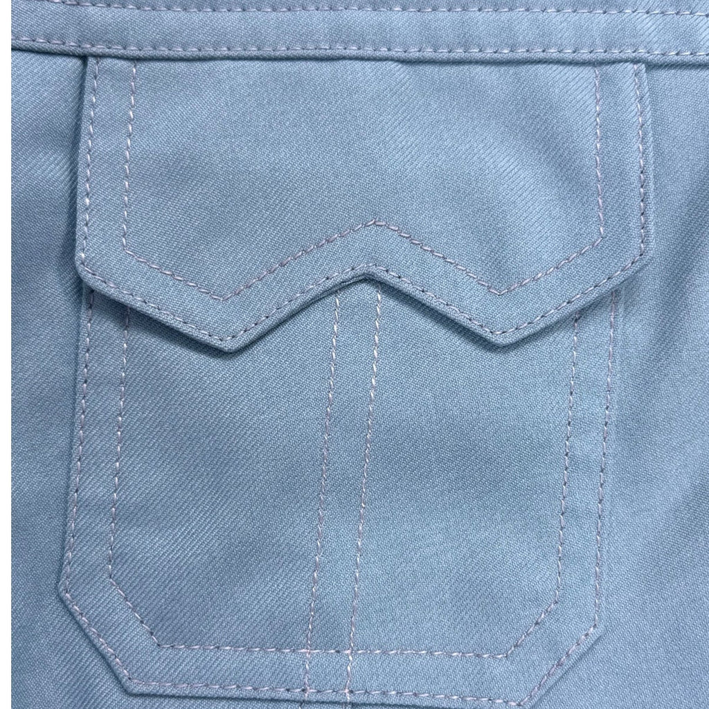 Vintage 70s John Pomer Sky Blue Polyester Leisure Suit Men’s 42 Jacket 33" Waist
