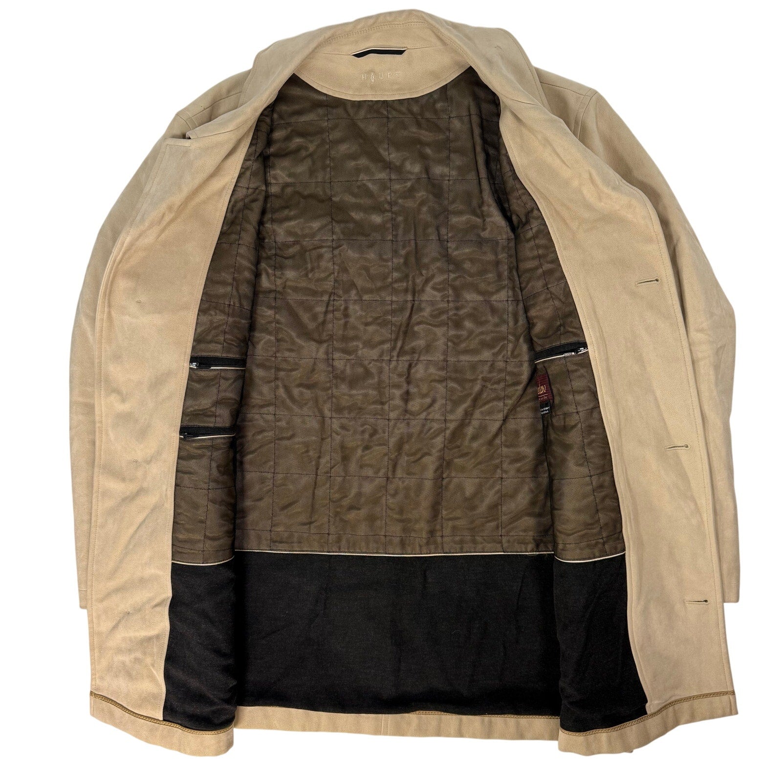 Barcelino San Francisco Tan Car Coat Men Large 42R Germany Cotton Zip Pockets