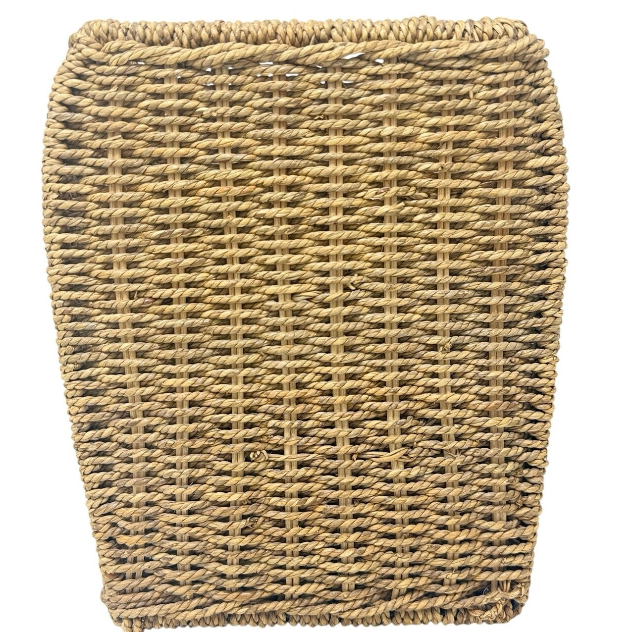 Vintage Wicker Palm Tree Waste Basket Trash Can Tropical Island Decor