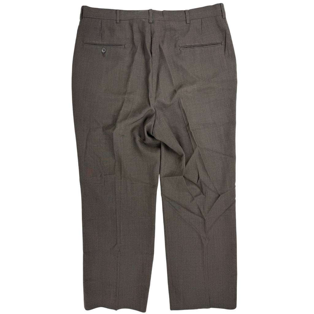Vintage 1990s Haggar Men's Brown Wool Blend Dress Pants 38x28