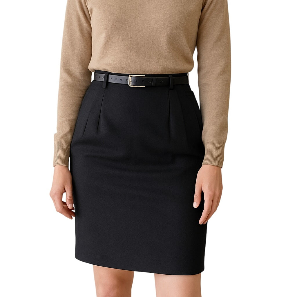 Vintage 90s Women's 6 Black Wool Pencil Skirt Anne Klein II Lined