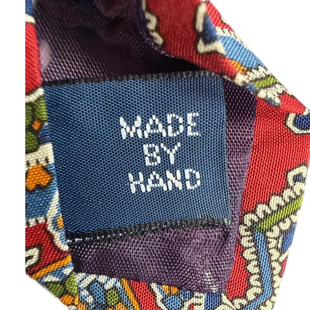 Vintage 80s Polo Ralph Lauren Red Paisley Silk Necktie Made USA 57"