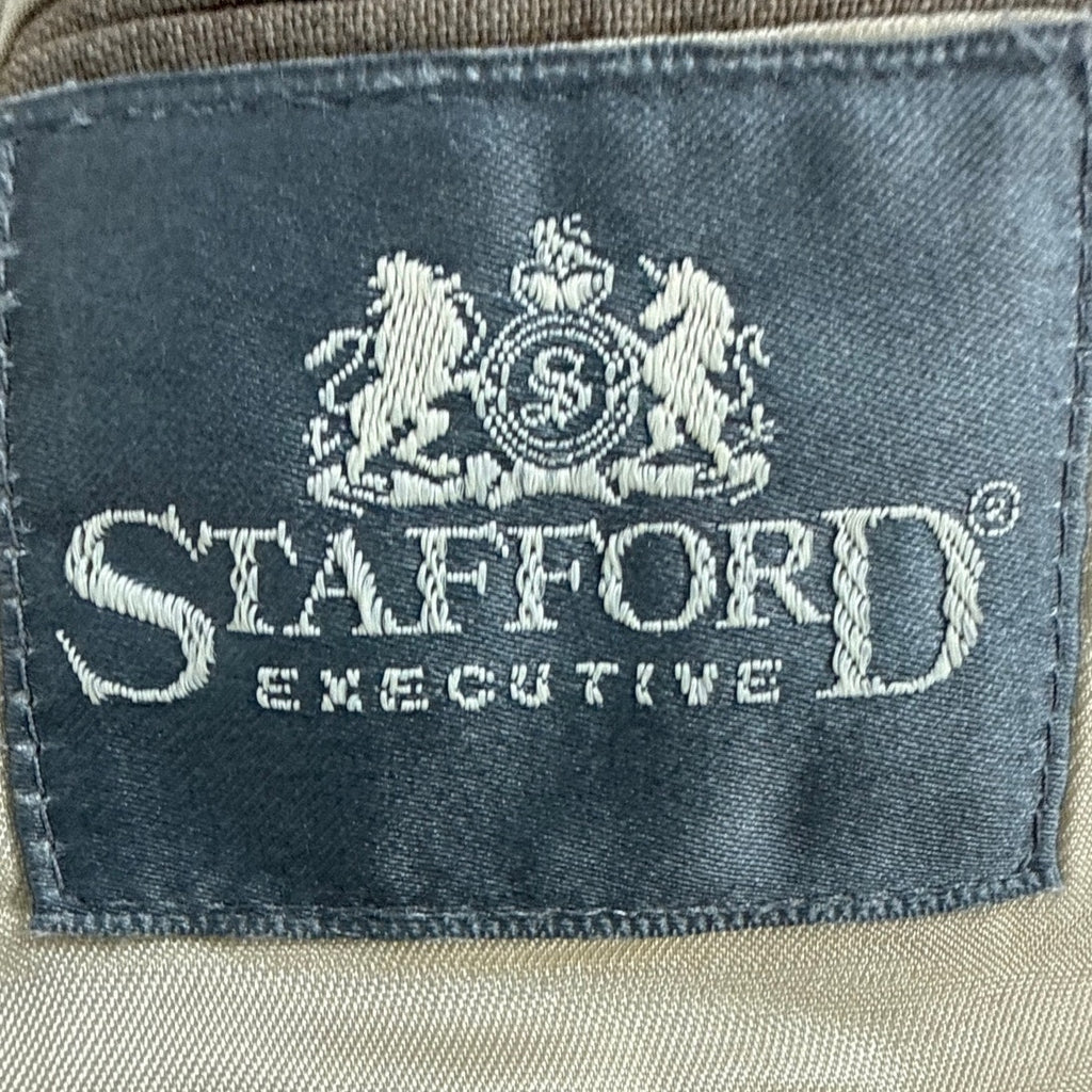 Vintage 90s Stafford Executive Taupe Double Breasted Suit Men's Large USA