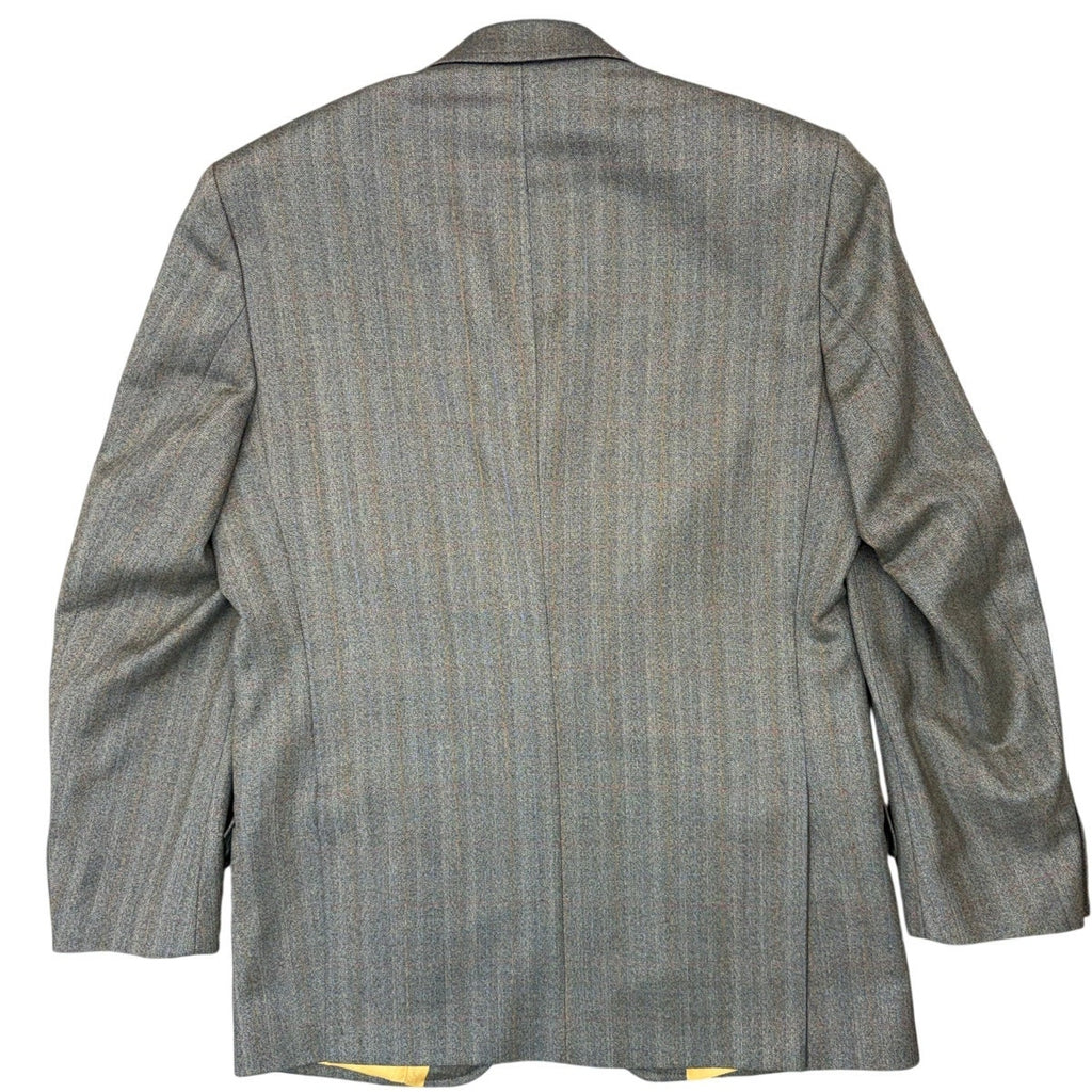 Vintage 90s Gurteen Esquire Wool Suit Jacket Mens 40R Gray Plaid Blazer
