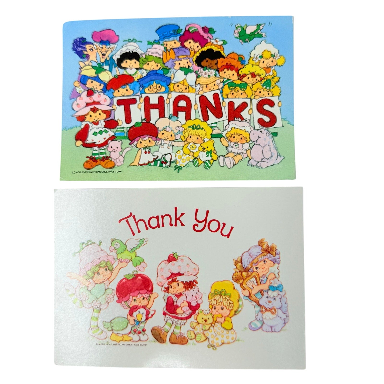 Vintage 1980s Strawberry Shortcake Thank You Postcards Set of 3 Unused