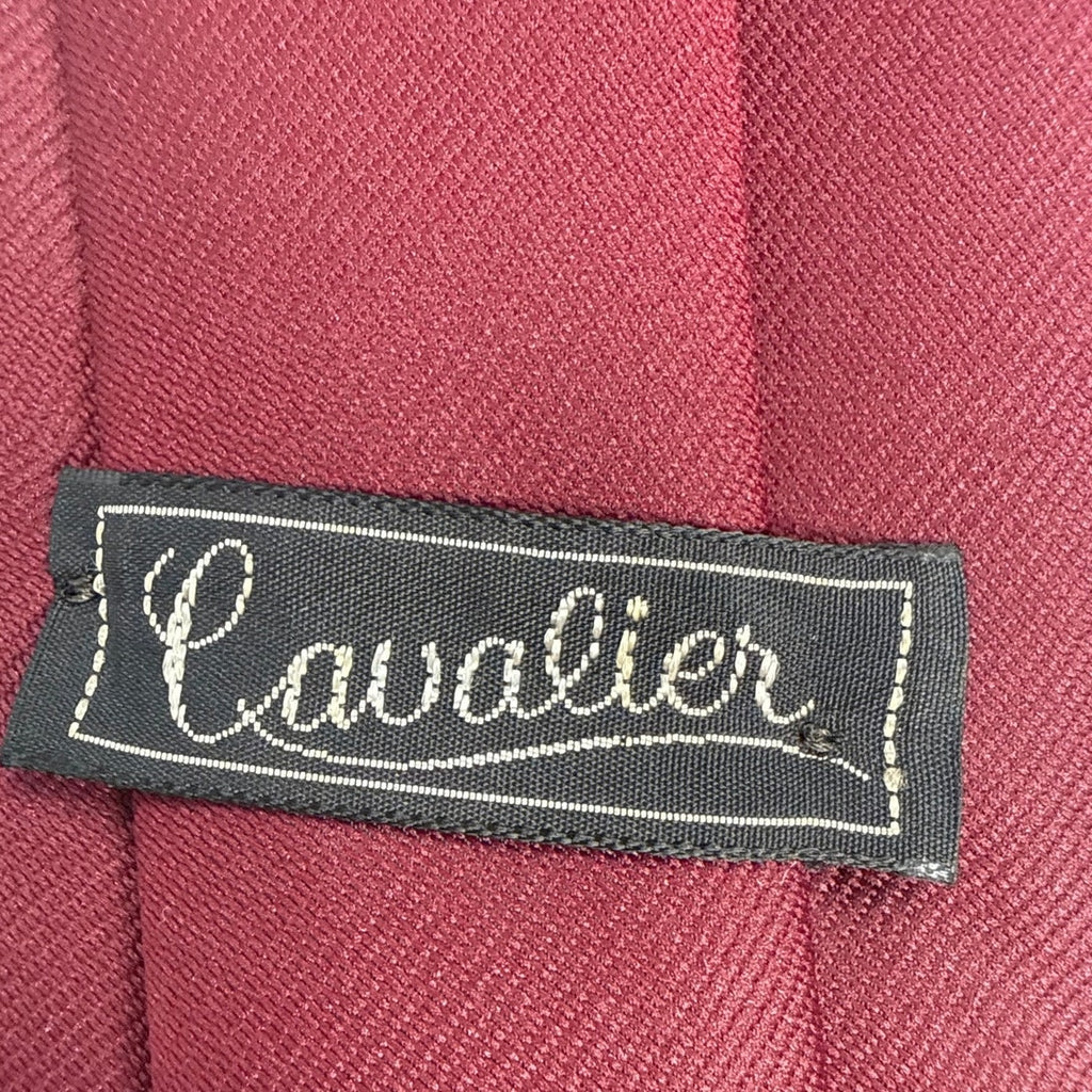 Vintage 80s Cavalier Men’s Wine Red Burgundy Polyester Necktie 58”