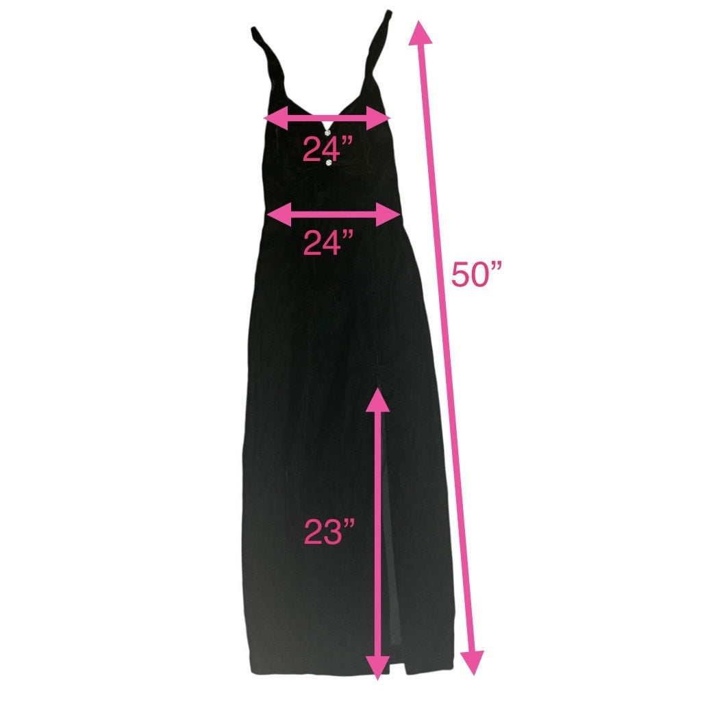 Vintage 90s Nadine Black Velvet Maxi Formal Dress Women’s Juniors 3