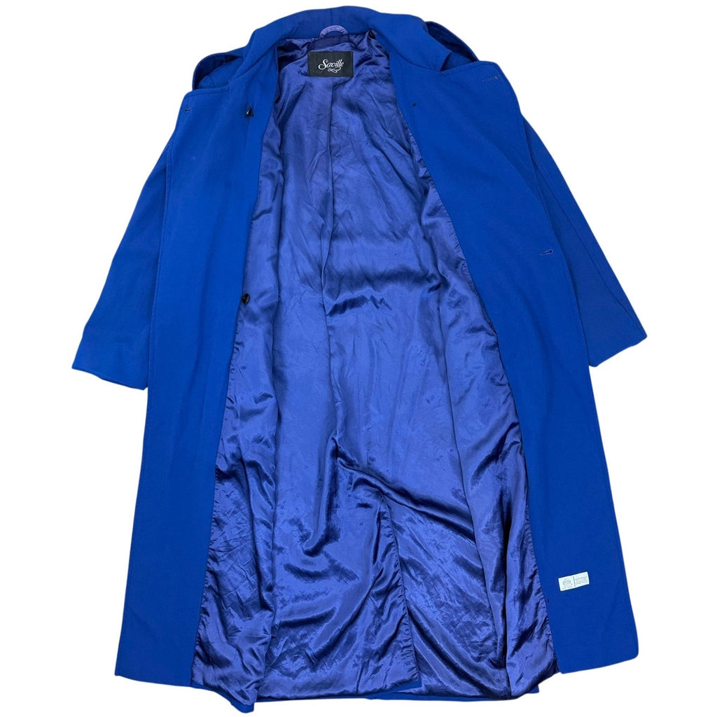 Vintage Saville Royal Blue 100% Wool Belted Trench Coat Women's S/M