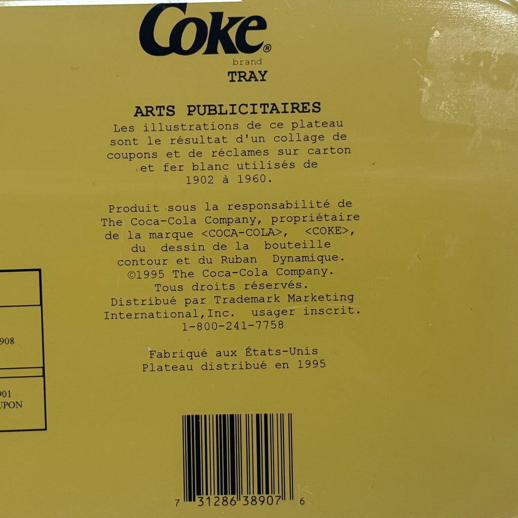 1995 Coca Cola Tin Serving Tray Vintage Soda Shop Advertising USA