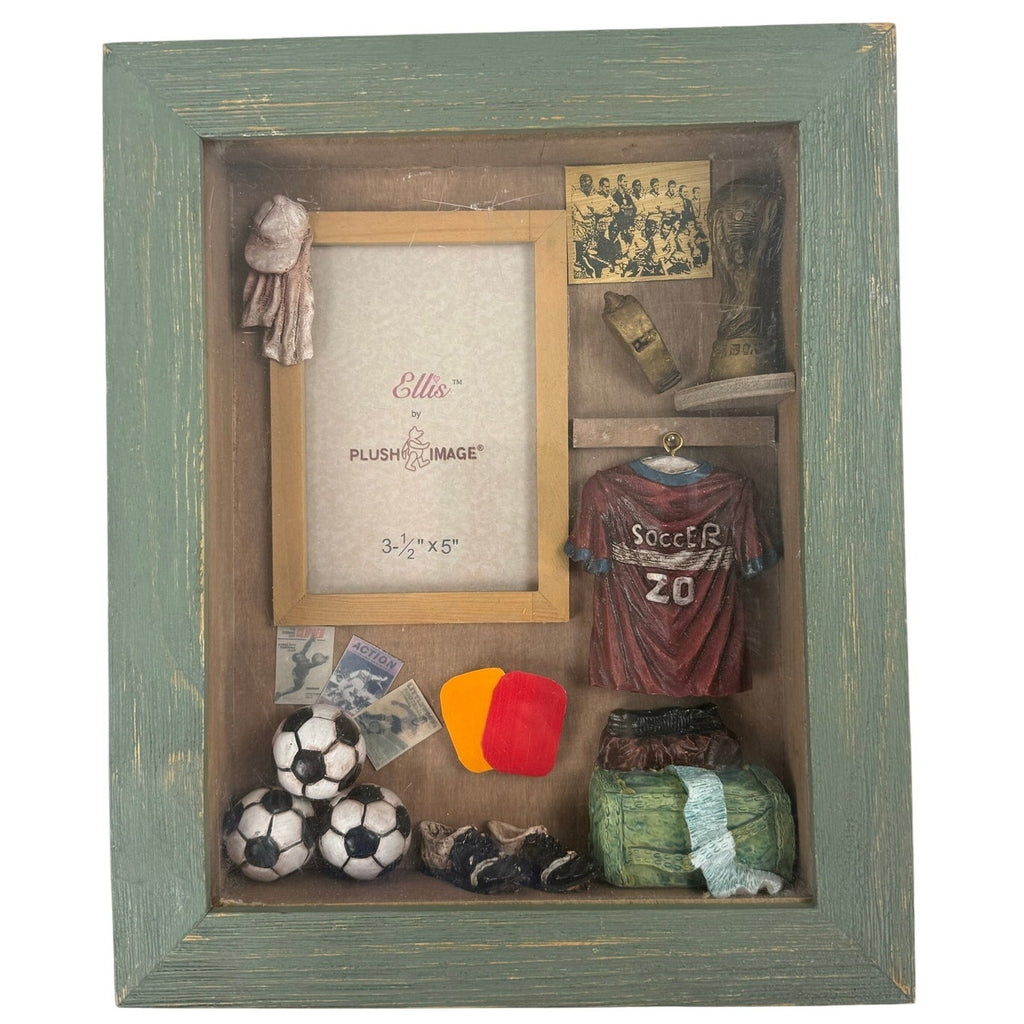 Ellis by Plush Image Soccer Memories 3D Shadow Box Photo Frame 3.5x5