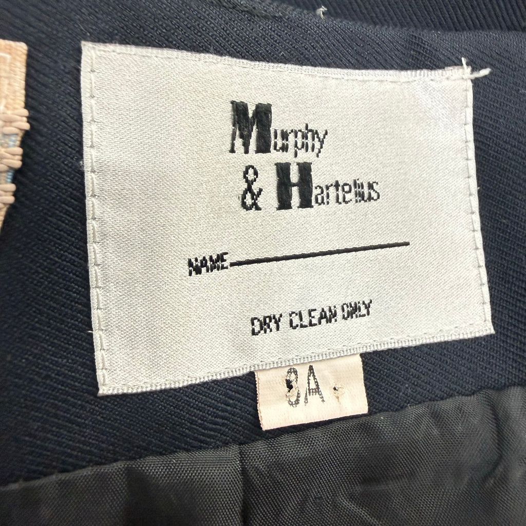 Vintage 80s Murphy and Hartelius Navy Skirt Suit Set 6R 8A Career Office USA