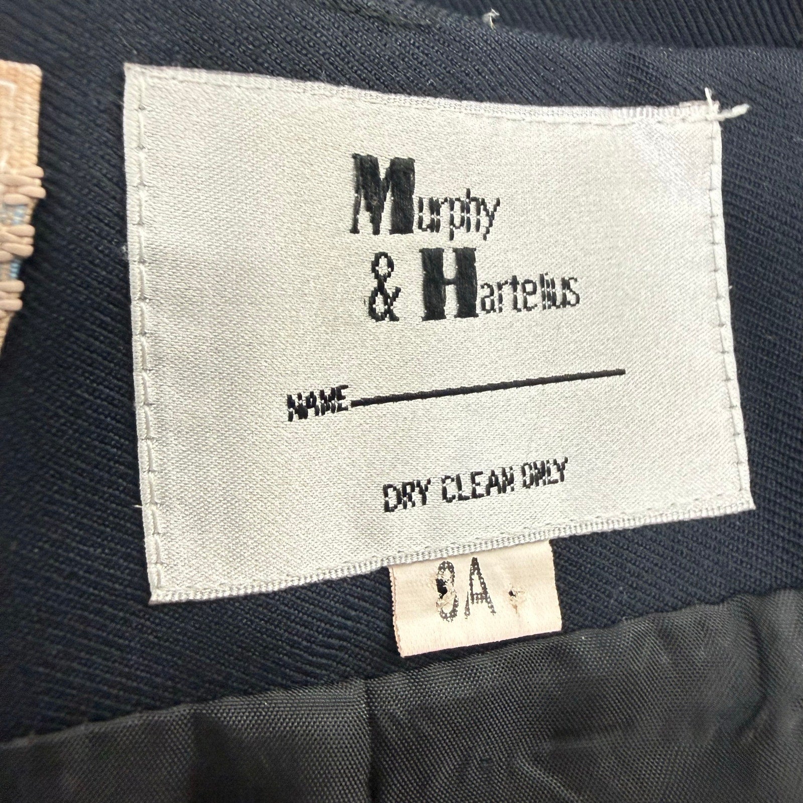 Vintage 80s Murphy and Hartelius Navy Skirt Suit Set 6R 8A Career Office USA