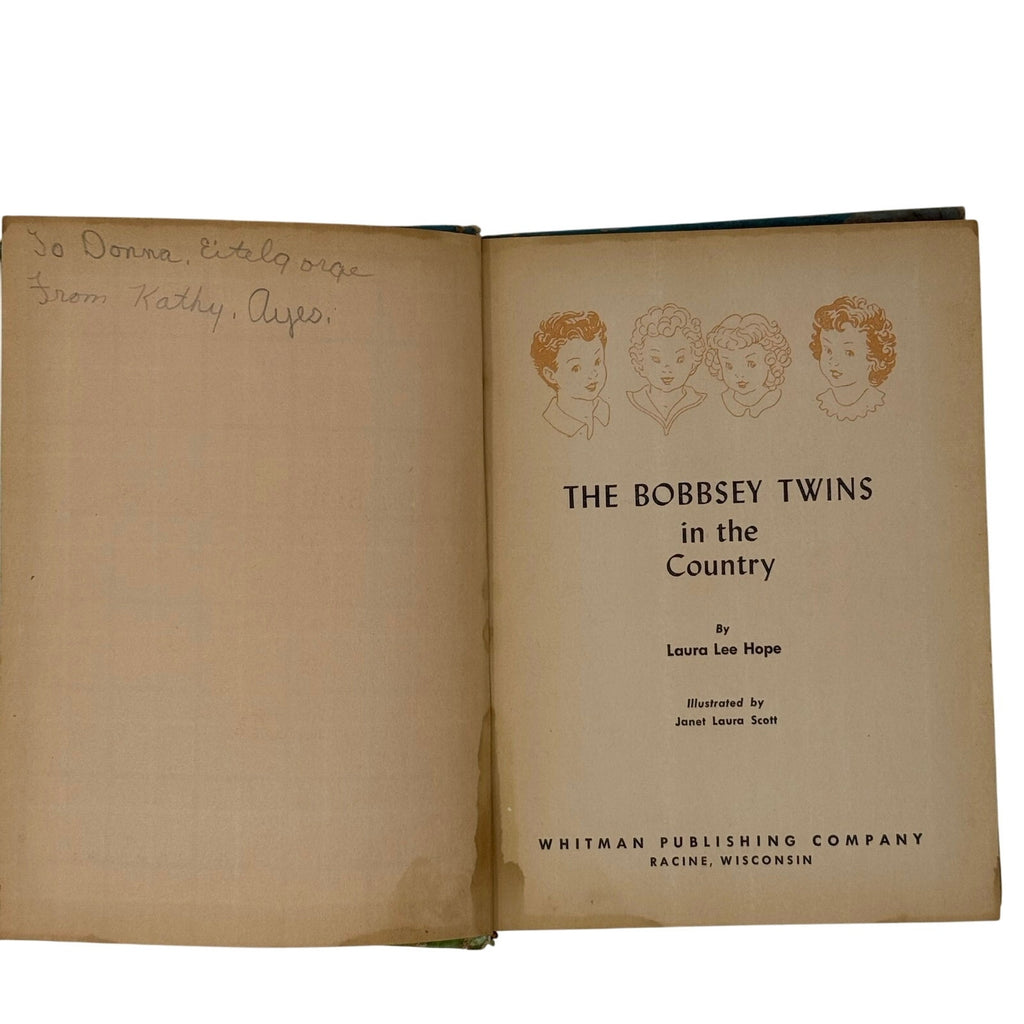 Vintage 50s Bobbsey Twins in the Country Whitman Hardcover Book