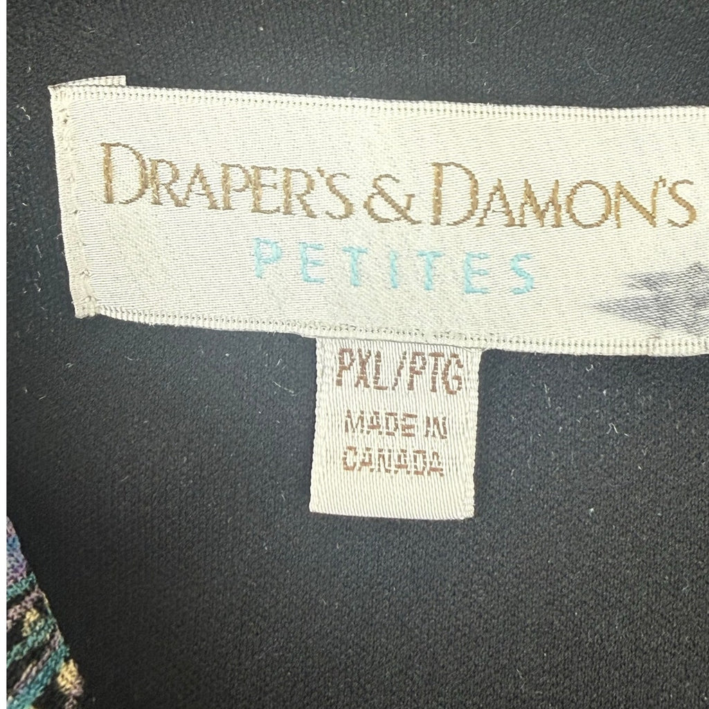 Vintage 90s Draper's & Damon's Petite XL Abstract Zip Jacket Made in Canada