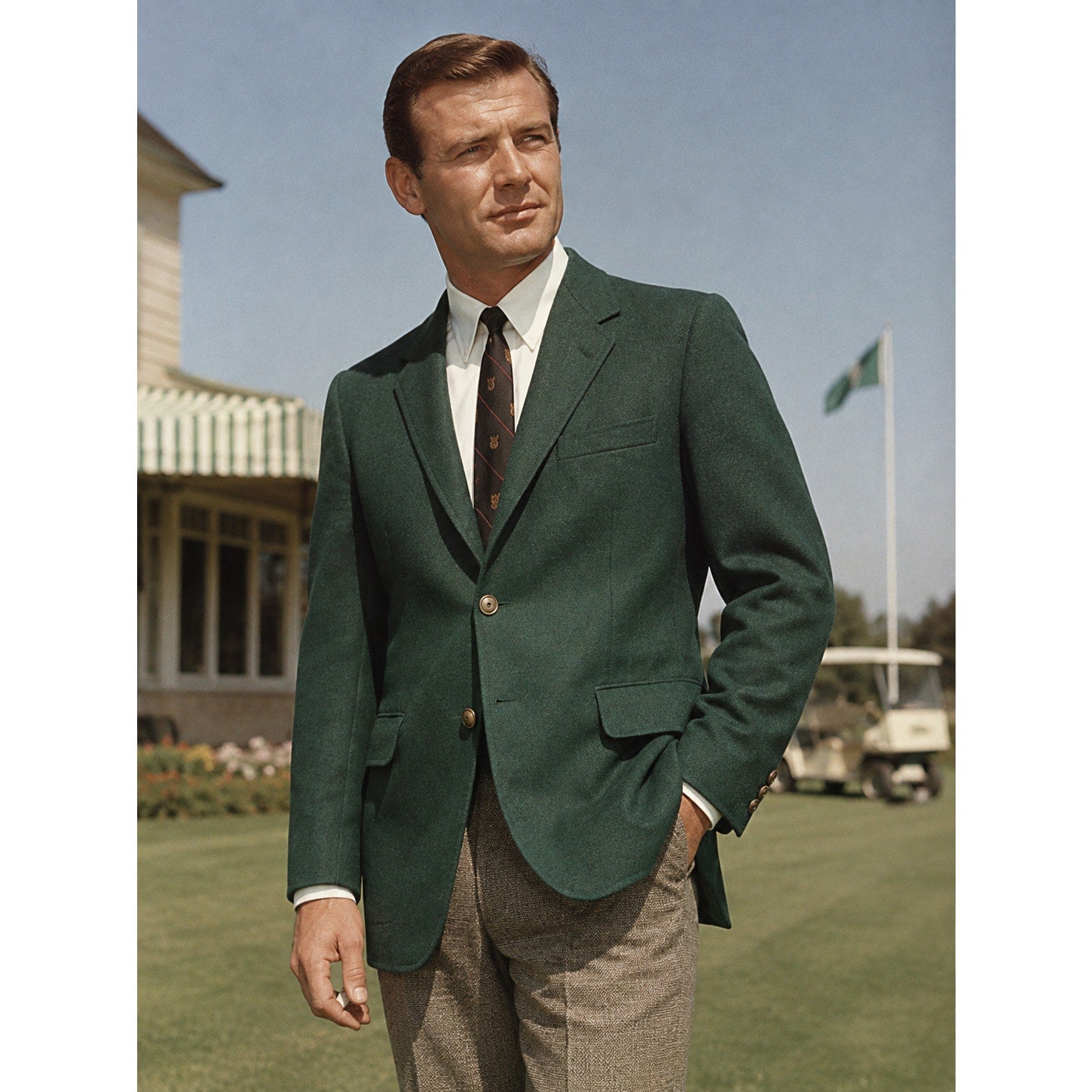 Vintage 60s 70s Jack Nicklaus Golden Bear Green Wool Blend Blazer Men's 42