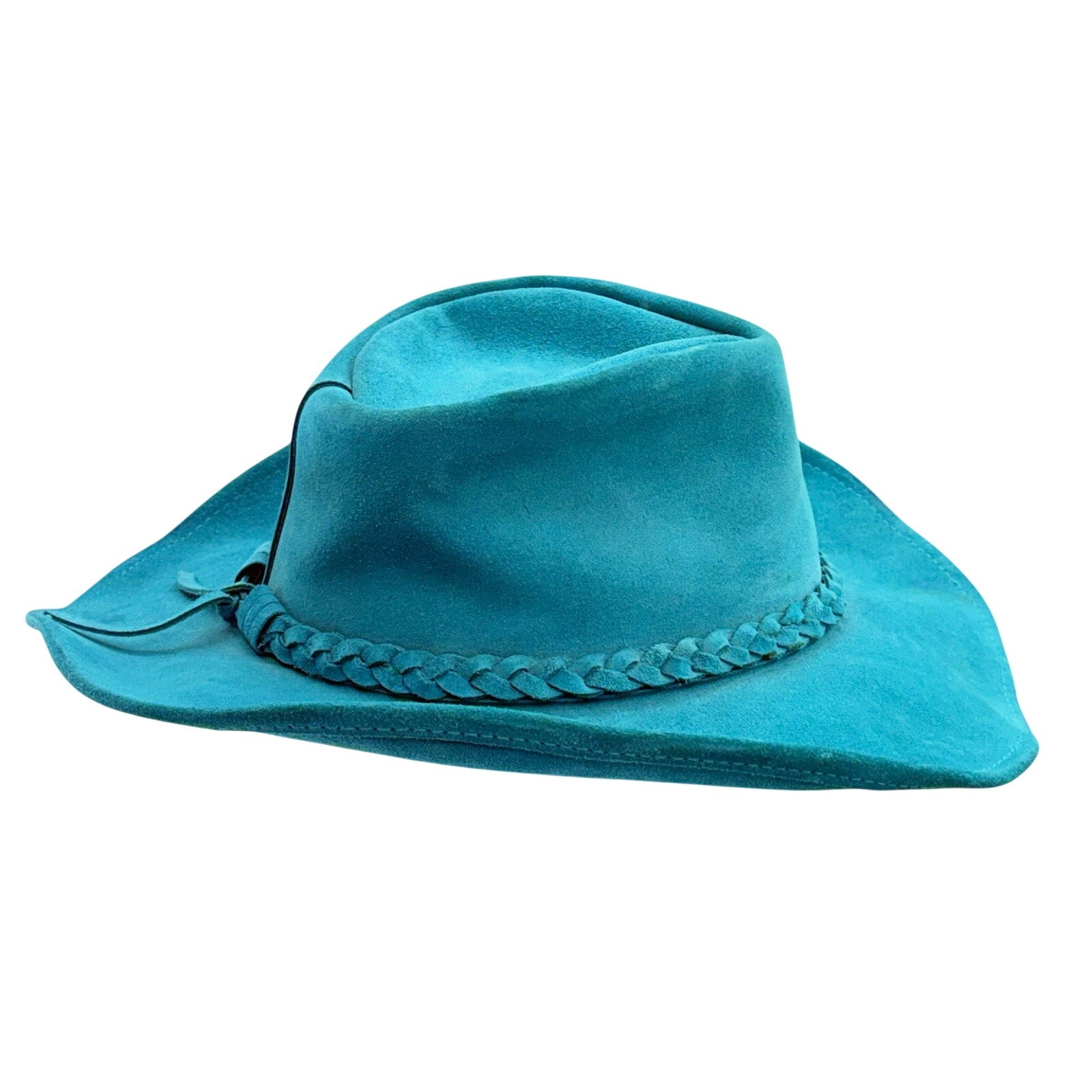 Vintage 00s Henschel Hat Co USA Teal Outback Western Hat Small Made in USA
