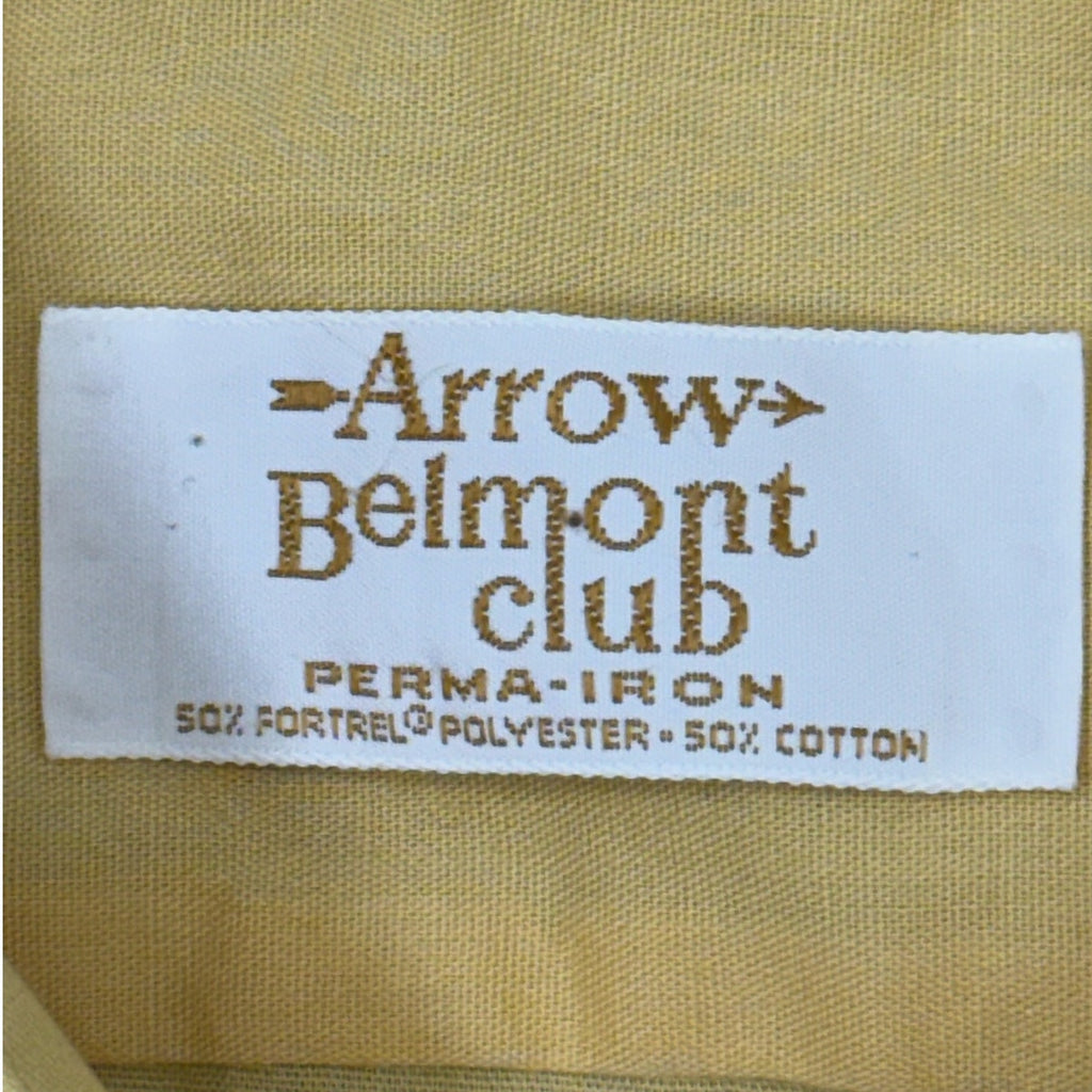 Vintage 1960s Men's Large Gold Yellow Button Down Shirt Arrow Belmont Club