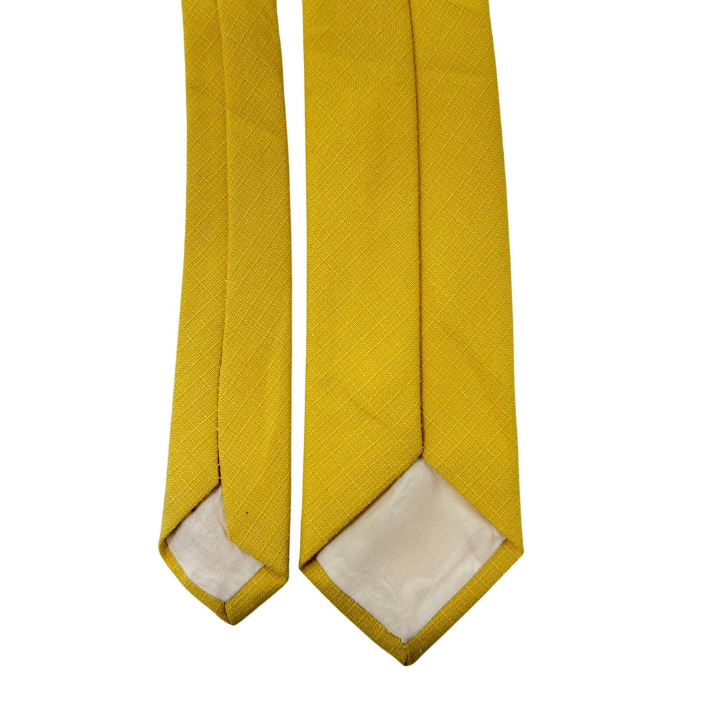 Vintage 1960s Sunny Yellow Textured Polyester Skinny Tie 3" Wide