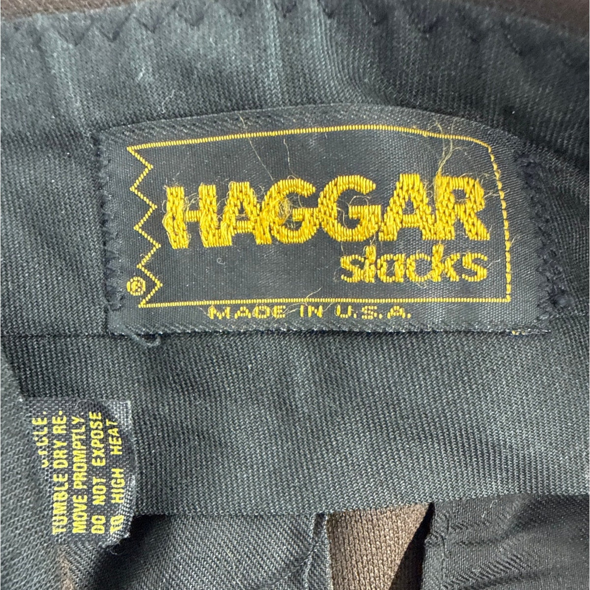 Vintage 80s Haggar Dark Brown Polyester Leisure Pants Men's Medium 33 Waist