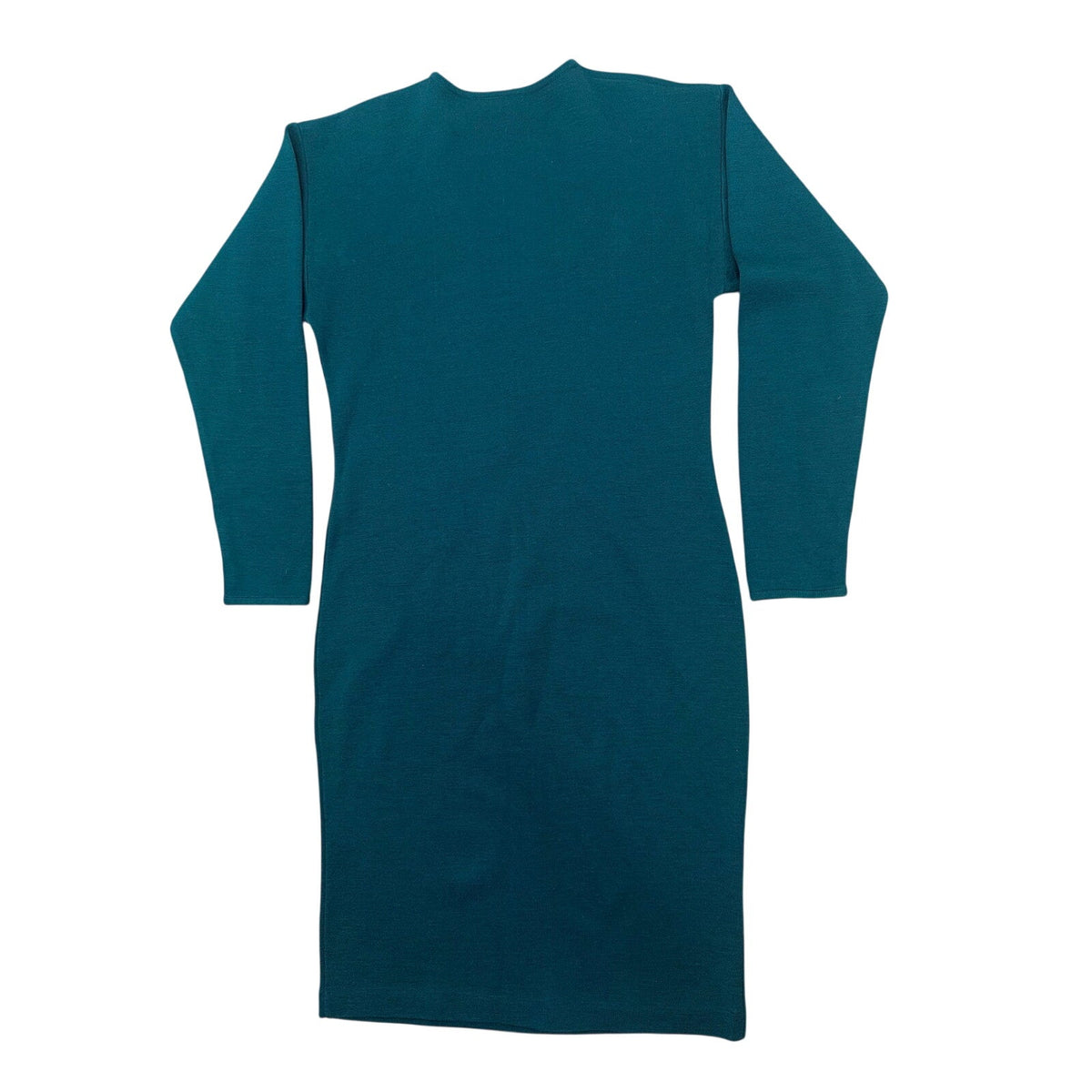 Ann Taylor Sweater Dress Teal Knit Long Sleeve Midi Hong Kong Women's Medium